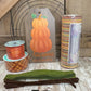 Fall Pumpkin Wreath Kit, Thin Fall Wreath Kit, Autumn Splendor Stacked Pumpkin Wreath Kit, Fall Beige and Orange Ribbon Mesh and Sign Bundle
