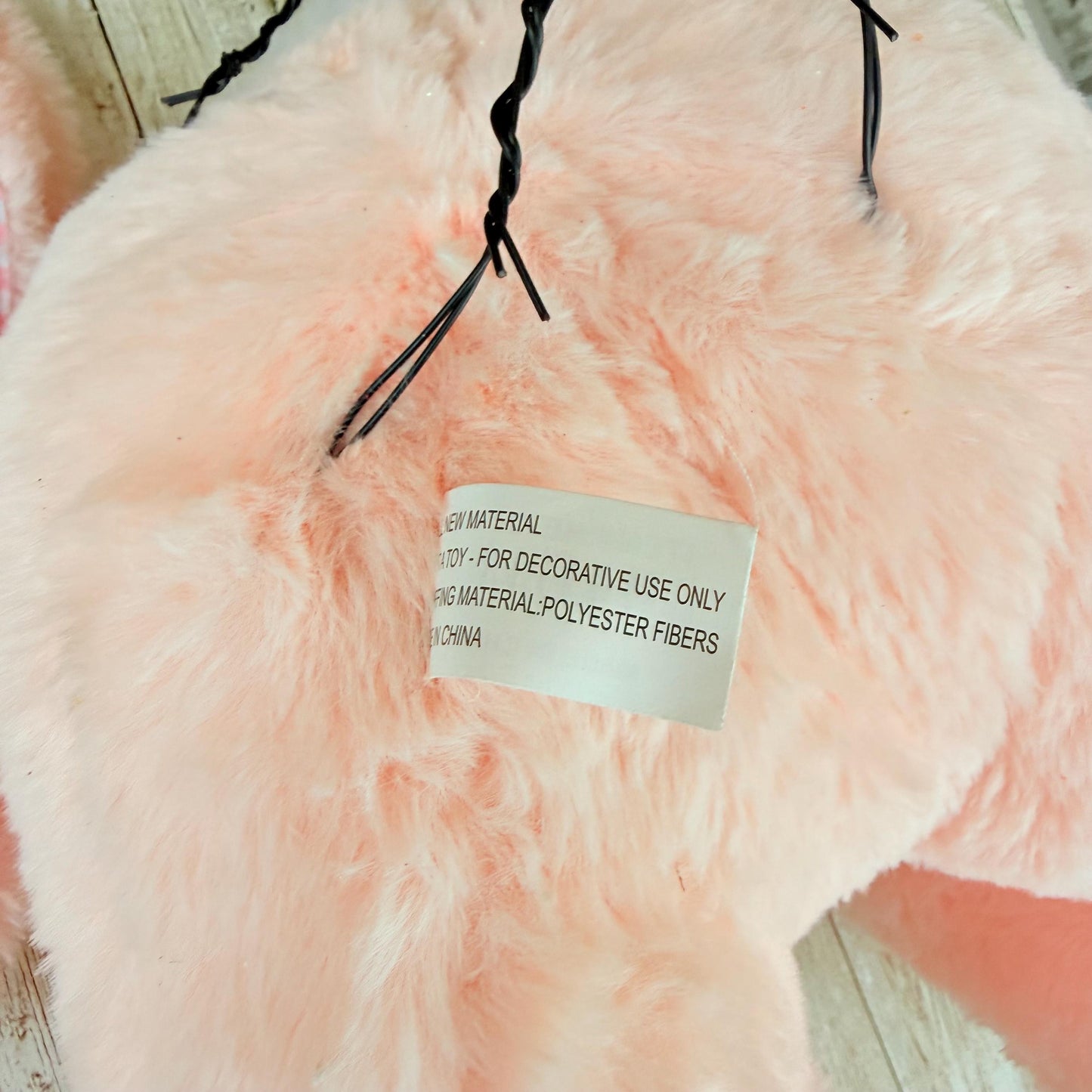Easter Bunny Wreath Attachment, Pink Plush Bunny Bottom Striped Ears, Easter Home Decor Supplies, Bunny Wreath Supply Kit, Bunny Butt Ears