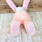 Easter Bunny Wreath Attachment, Pink Plush Bunny Bottom Striped Ears, Easter Home Decor Supplies, Bunny Wreath Supply Kit, Bunny Butt Ears