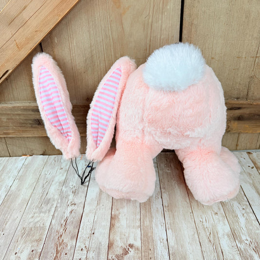 Easter Bunny Wreath Attachment, Pink Plush Bunny Bottom Striped Ears, Easter Home Decor Supplies, Bunny Wreath Supply Kit, Bunny Butt Ears