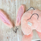 Easter Bunny Wreath Attachment, Pink Plush Bunny Bottom Striped Ears, Easter Home Decor Supplies, Bunny Wreath Supply Kit, Bunny Butt Ears