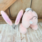 Easter Bunny Wreath Attachment, Pink Plush Bunny Bottom Striped Ears, Easter Home Decor Supplies, Bunny Wreath Supply Kit, Bunny Butt Ears