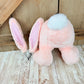 Easter Bunny Wreath Attachment, Pink Plush Bunny Bottom Striped Ears, Easter Home Decor Supplies, Bunny Wreath Supply Kit, Bunny Butt Ears