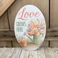 Beginner Grapevine Kit WITH VIDEO, Love Grows Here Floral Wreath Kit, Spring Easy DIY Wall Decoration, Grapevine Floral and Ribbon Bundle