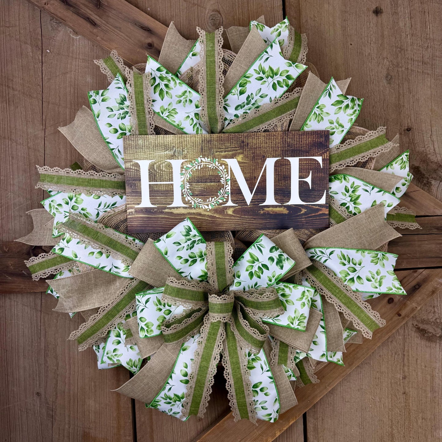 Home Thin Wreath Kit, DIY Beige Mesh Wreath Kit, Do It Yourself Everyday Wreath, HOME Front Door Decor Kit, Housewarming or Realtor Gift