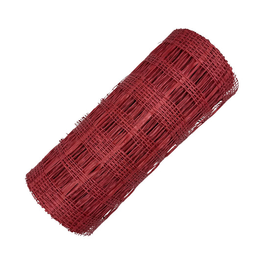 Red Criss Cross Poly Burlap Mesh: 10" x 10 yds Wreath Supply