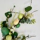 27"L Greenery Spray with Green Speckled Eggs and Leaves, Spring Greenery Stem, Easter Greenery Floral Bush with Leaves and Eggs, HE7276