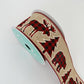 2.5" x 10 Yd Buffalo Plaid Ribbon: Natural Beige with Red and Black Trees Bear and Moose, Rustic Christmas Ribbon for Wreaths Bows RG01721AY