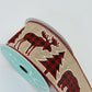 2.5" x 10 Yd Buffalo Plaid Ribbon: Natural Beige with Red and Black Trees Bear and Moose, Rustic Christmas Ribbon for Wreaths Bows RG01721AY