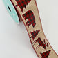 2.5" x 10 Yd Buffalo Plaid Ribbon: Natural Beige with Red and Black Trees Bear and Moose, Rustic Christmas Ribbon for Wreaths Bows RG01721AY