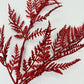 18.5"L Glitter Fern Leaf Spray: Red, Valentine’s Day Decor, Patriotic Spray for Wreath, Christmas Accent, Fourth of July Leaves, XS244224