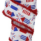 White Firecrackers Ribbon with Red Tinsel Edge, Red White & Blue Fourth of July Ribbon, Patriotic Wreath Supply, 2.5” by 10 yards, RGA868927