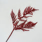 18.5"L Glitter Fern Leaf Spray: Red, Valentine’s Day Decor, Patriotic Spray for Wreath, Christmas Accent, Fourth of July Leaves, XS244224