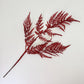 18.5"L Glitter Fern Leaf Spray: Red, Valentine’s Day Decor, Patriotic Spray for Wreath, Christmas Accent, Fourth of July Leaves, XS244224